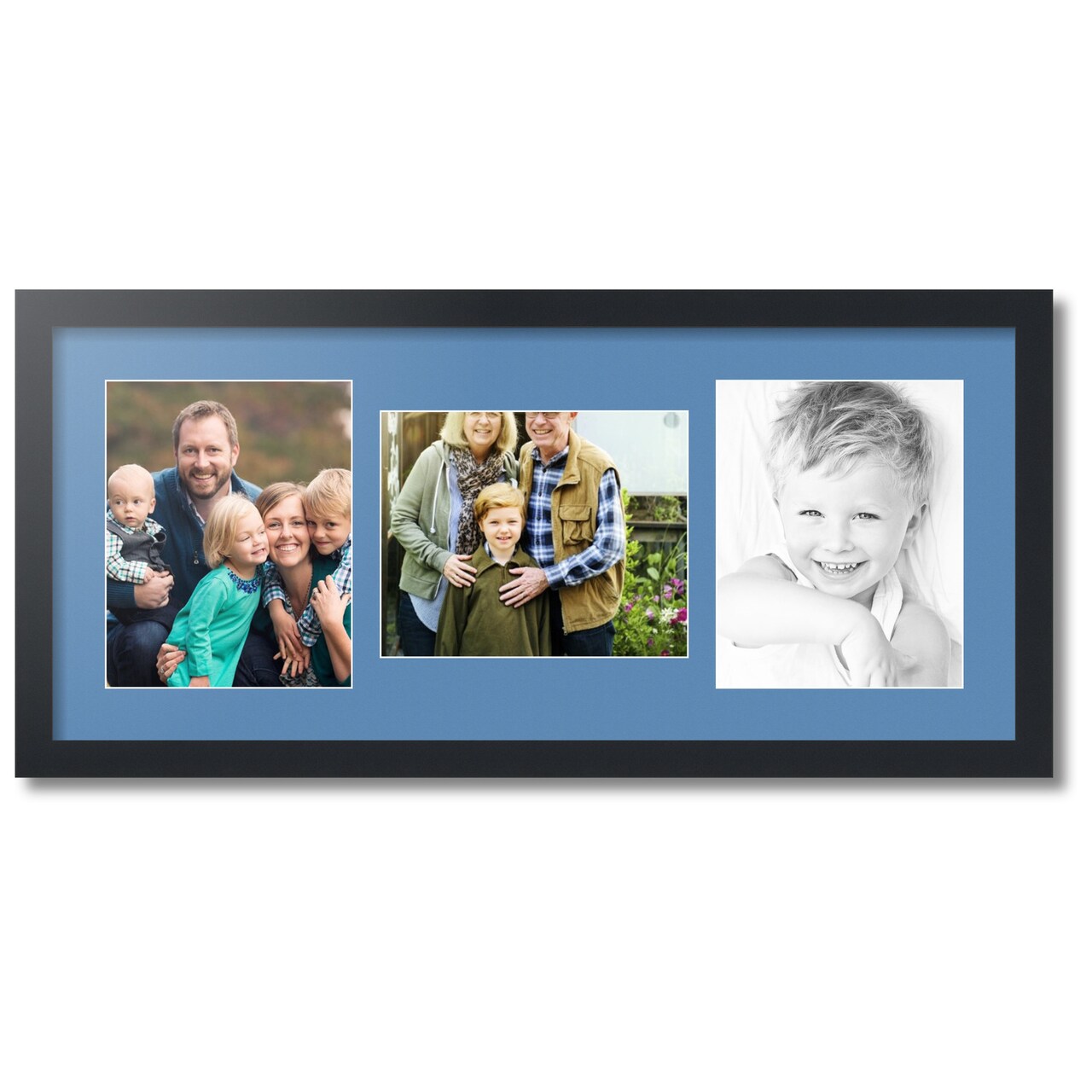 ArtToFrames Collage Photo Picture Frame with 3 - 8x10 inch Openings, Framed in Black with Over 62 Mat Color Options and Plexi Glass (CSM-3926-117)